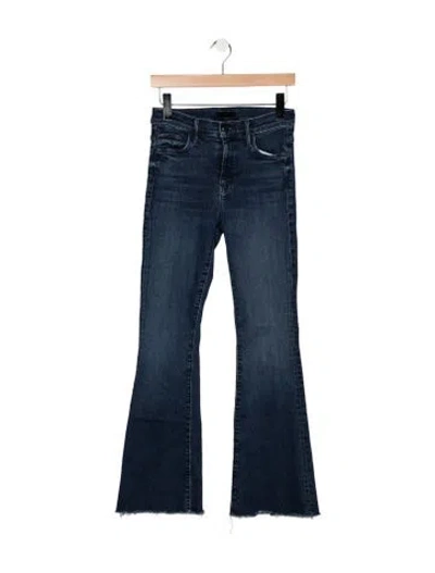 Pre-owned Mother High-rise Flared Jeans In Blue