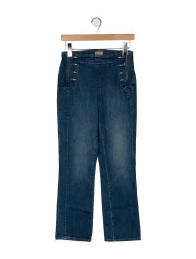 Pre-owned Mother High-rise Flared Jeans In Blue