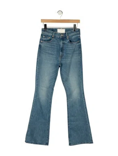 Pre-owned Mother High-rise Flared Jeans In Blue