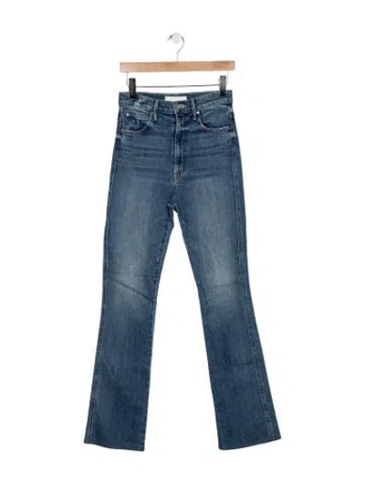 Pre-owned Mother High-rise Flared Jeans In Blue