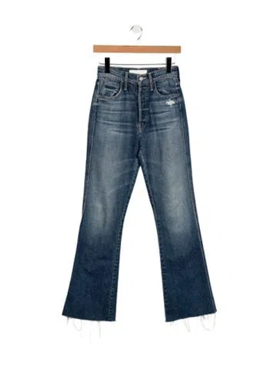 Pre-owned Mother High-rise Flared Jeans In Blue