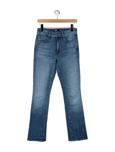 Pre-owned Mother High-rise Flared Jeans In Blue