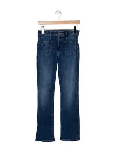 Pre-owned Mother High-rise Flared Jeans In Blue