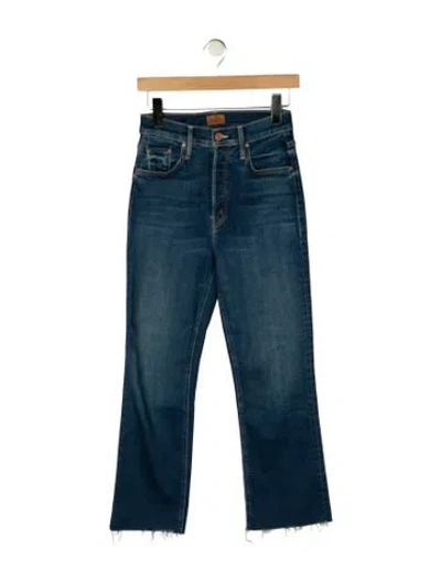Pre-owned Mother High-rise Flared Jeans In Blue
