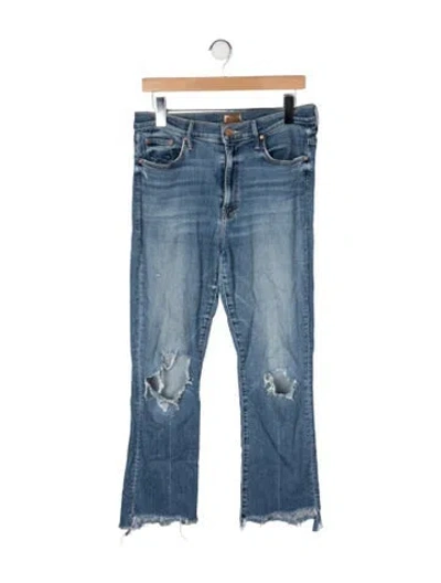 Pre-owned Mother High-rise Flared Jeans In Blue