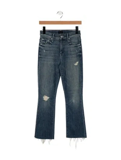 Pre-owned Mother High-rise Flared Jeans In Blue