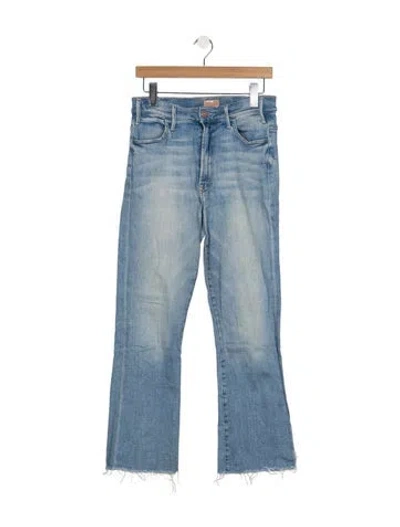 Pre-owned Mother High-rise Flared Jeans In Blue