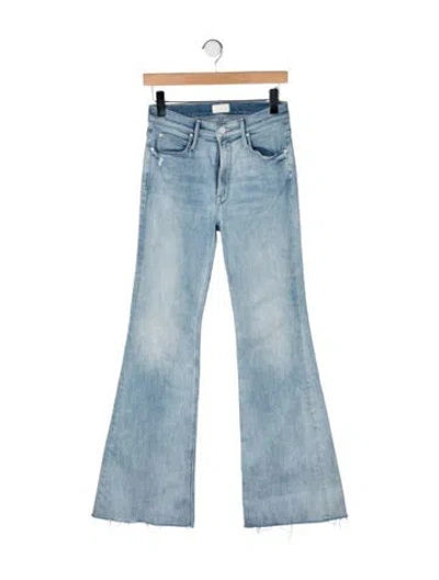 Pre-owned Mother High-rise Flared Jeans In Blue
