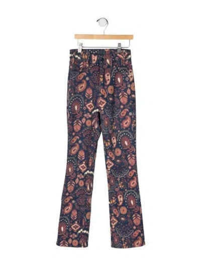 Pre-owned Mother High-rise Flared Jeans In Blue