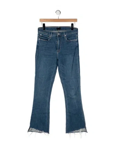 Pre-owned Mother High-rise Flared Jeans In Blue