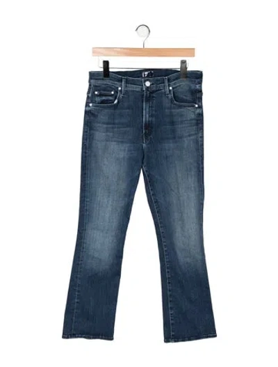Pre-owned Mother High-rise Flared Jeans In Blue