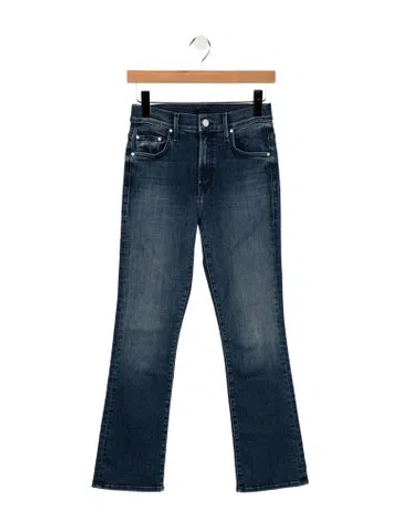 Pre-owned Mother High-rise Flared Jeans In Blue