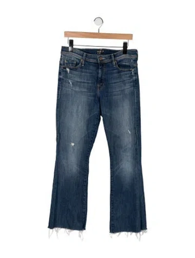 Pre-owned Mother High-rise Flared Jeans In Blue