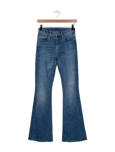 Pre-owned Mother High-rise Flared Jeans In Blue