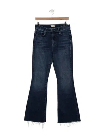 Pre-owned Mother High-rise Flared Jeans In Blue