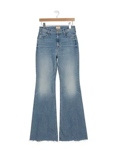 Pre-owned Mother High-rise Flared Jeans In Blue