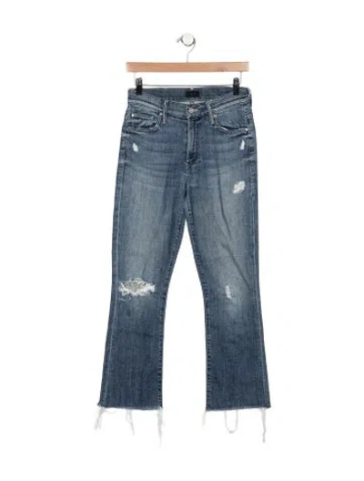 Pre-owned Mother High-rise Flared Jeans In Blue