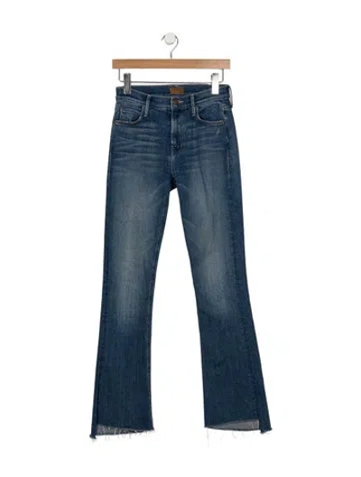 Pre-owned Mother High-rise Flared Jeans In Blue