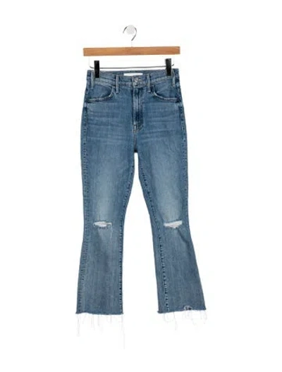 Pre-owned Mother High-rise Flared Jeans In Blue