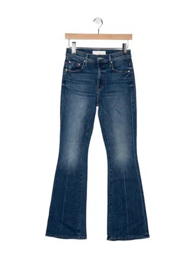 Pre-owned Mother High-rise Flared Jeans In Blue