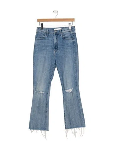 Pre-owned Mother High-rise Flared Jeans In Blue