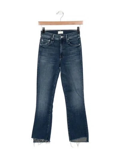 Pre-owned Mother High-rise Flared Jeans In Blue