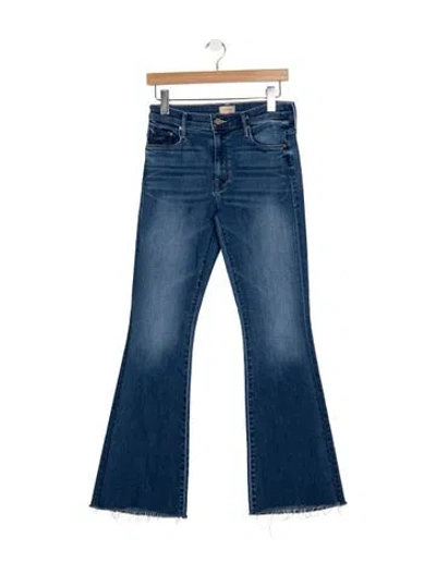 Pre-owned Mother High-rise Flared Jeans In Blue