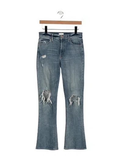 Pre-owned Mother High-rise Flared Jeans In Blue