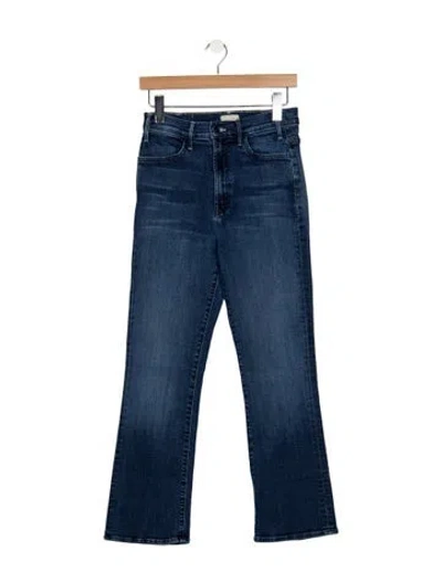 Pre-owned Mother High-rise Flared Jeans In Blue