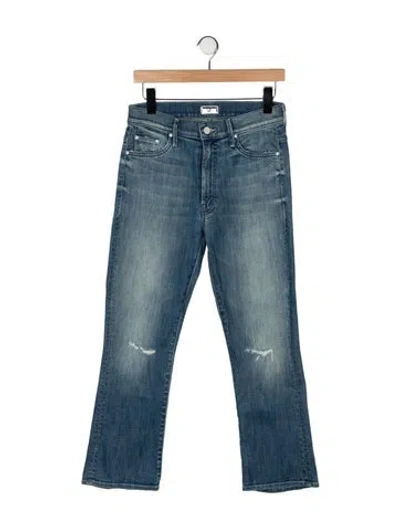 Pre-owned Mother High-rise Flared Jeans In Blue
