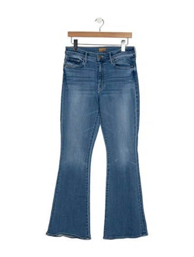 Pre-owned Mother High-rise Flared Jeans In Blue