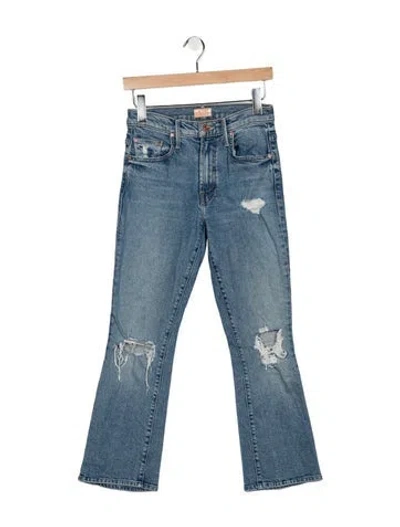 Pre-owned Mother High-rise Flared Jeans In Blue