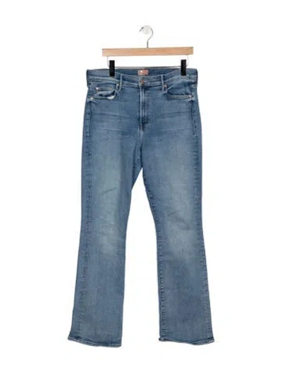 Pre-owned Mother High-rise Flared Jeans In Blue