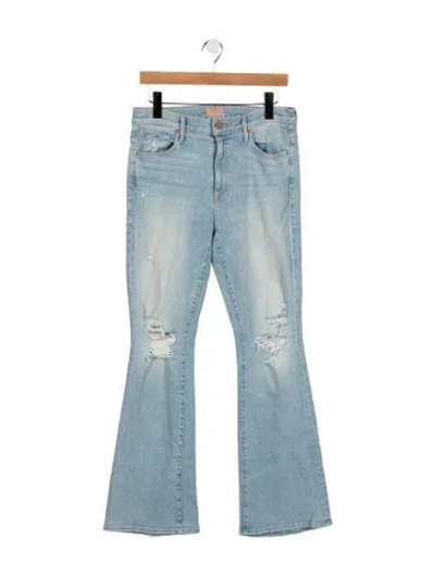 Pre-owned Mother High-rise Flared Jeans In Blue