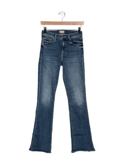 Pre-owned Mother High-rise Flared Jeans In Blue