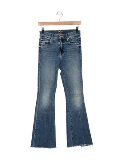 Pre-owned Mother High-rise Flared Jeans In Blue