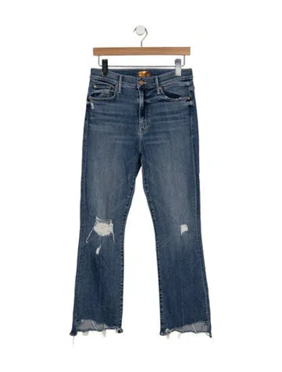 Pre-owned Mother High-rise Flared Jeans In Blue