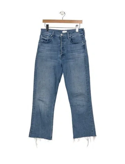 Pre-owned Mother High-rise Flared Jeans In Blue