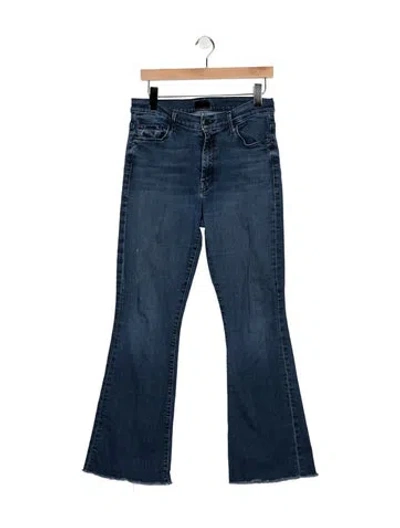 Pre-owned Mother High-rise Flared Jeans In Blue