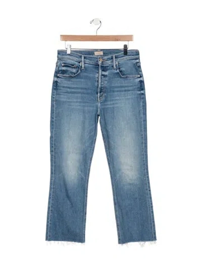 Pre-owned Mother High-rise Flared Jeans In Blue