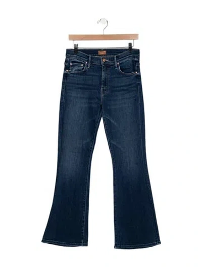 Pre-owned Mother High-rise Flared Jeans In Blue