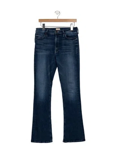 Pre-owned Mother High-rise Flared Jeans In Blue