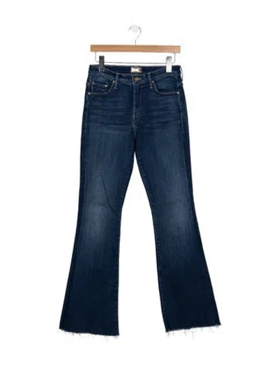 Pre-owned Mother High-rise Flared Jeans In Blue