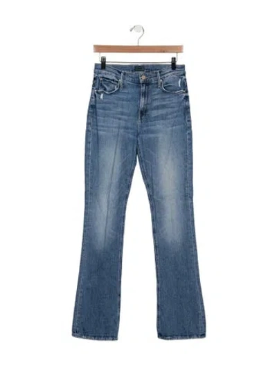 Pre-owned Mother High-rise Flared Jeans In Blue