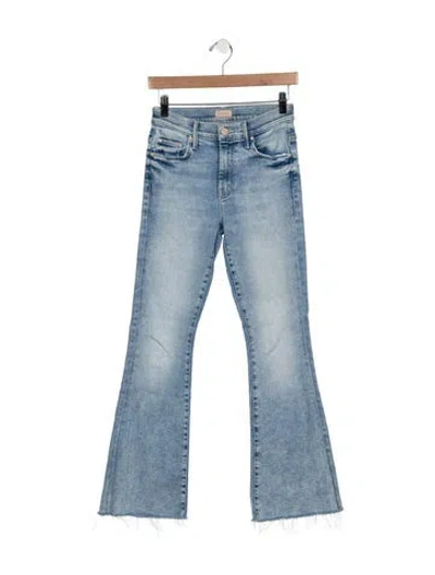 Pre-owned Mother High-rise Flared Jeans In Blue