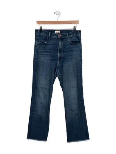 Pre-owned Mother High-rise Flared Jeans In Blue