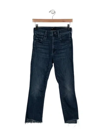 Pre-owned Mother High-rise Flared Jeans In Blue