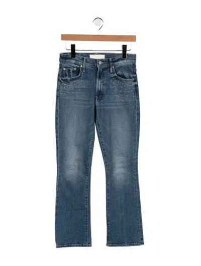 Pre-owned Mother High-rise Flared Jeans In Blue