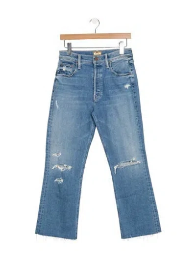 Pre-owned Mother High-rise Flared Jeans In Blue