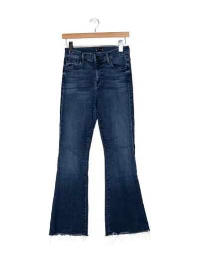 Pre-owned Mother High-rise Flared Jeans In Blue